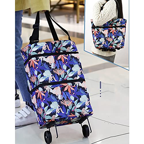 TTWLJJ Faltbarer Einkaufstrolley, Mit Rollen, Leichter Einkaufswagen Mini Leiser Einkaufswagen Multifunktionaler… – Bild 7