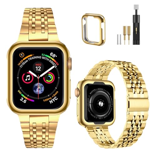 Bracelet en métal MioHHR anti irritation et durable pour boîtier Apple Watch