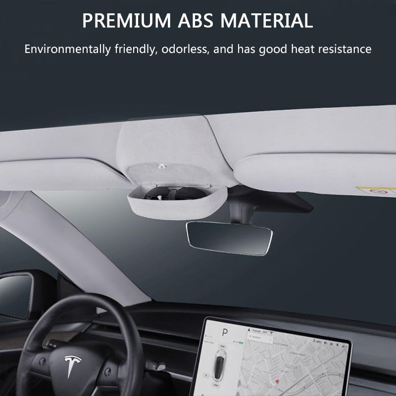 Supporto per occhiali da sole per Tesla Model Y 2020-2025 Scatola portaoggetti per occhiali da vista Organizer per console centrale Supporto per occhiali da vista Custodia per occhiali da vista