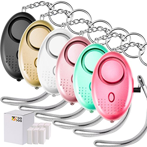 6 Pieces Personal Alarm Keychain, TOODOO 130db Safesound Safety Emergency Alarm with LED