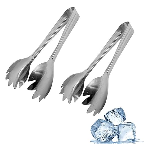 Virsus Pinze da Ghiaccio GL001, lunghezza 16,5 cm, Molla in Acciaio Inox con Bordi Dentati per una presa Sicura, Pinza per Servire Cocktail, Antipasti, Zollette Zucchero, Accessori Barman (2)