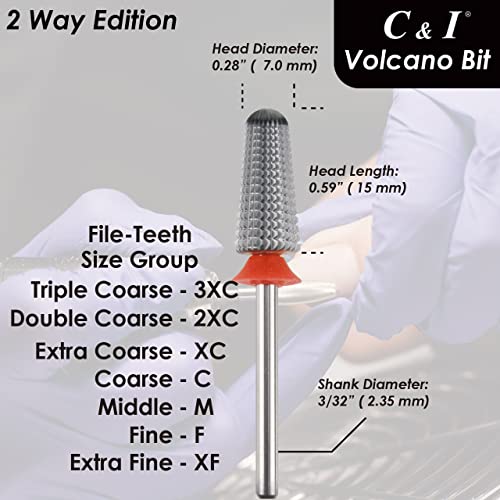 C&I Volcano taladro de uñas 2 direcciones rotación miniatura 5