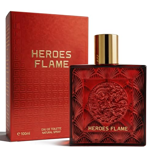 Image of AFLUXE Heroes Flame Eau de Toilette for Men, Vibrant Woody Spicy Citrus Cologne, Long Lasting Captivating Scent, 3.3 fl oz (100 ml)