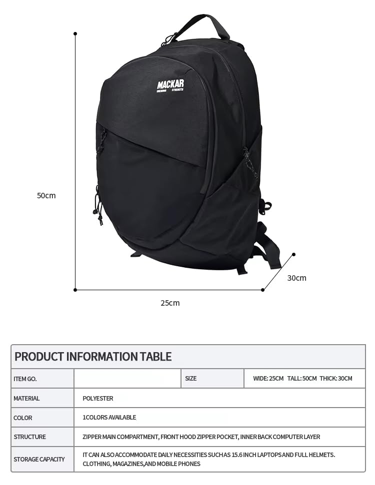 DuDu Zaino Moto Porta Casco - Zaino Tecnico Impermeabile Uomo Donna, Ampia Capacità, Spallacci Ergonomici, Cinghia di Sicurezza, Perfetto per Moto, Viaggi, Sport e Uso Quotidiano