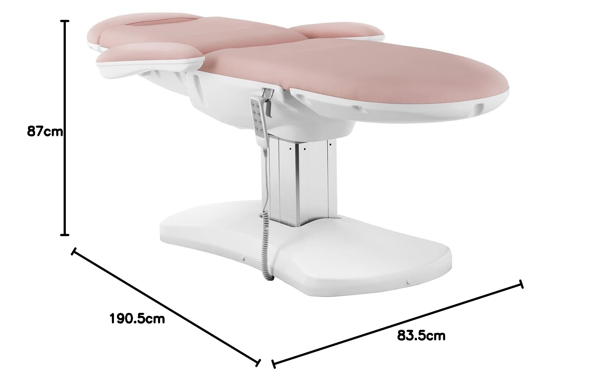 Physa Camilla de Estética Cama para Masaje Powder Pink (Estructura: Metal con Revestimiento de Polvo, Espesor del Acolchado: 70 mm, Color: Rosa/Blanco)