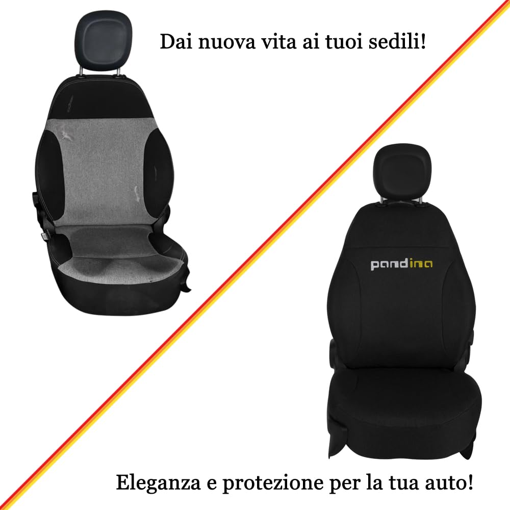 UNION Coprisedili anteriori realizzati su misura specifici per FIAT PANDINA. Perfettamente aderente resistente lavabile. Made in Italy (Antracite)