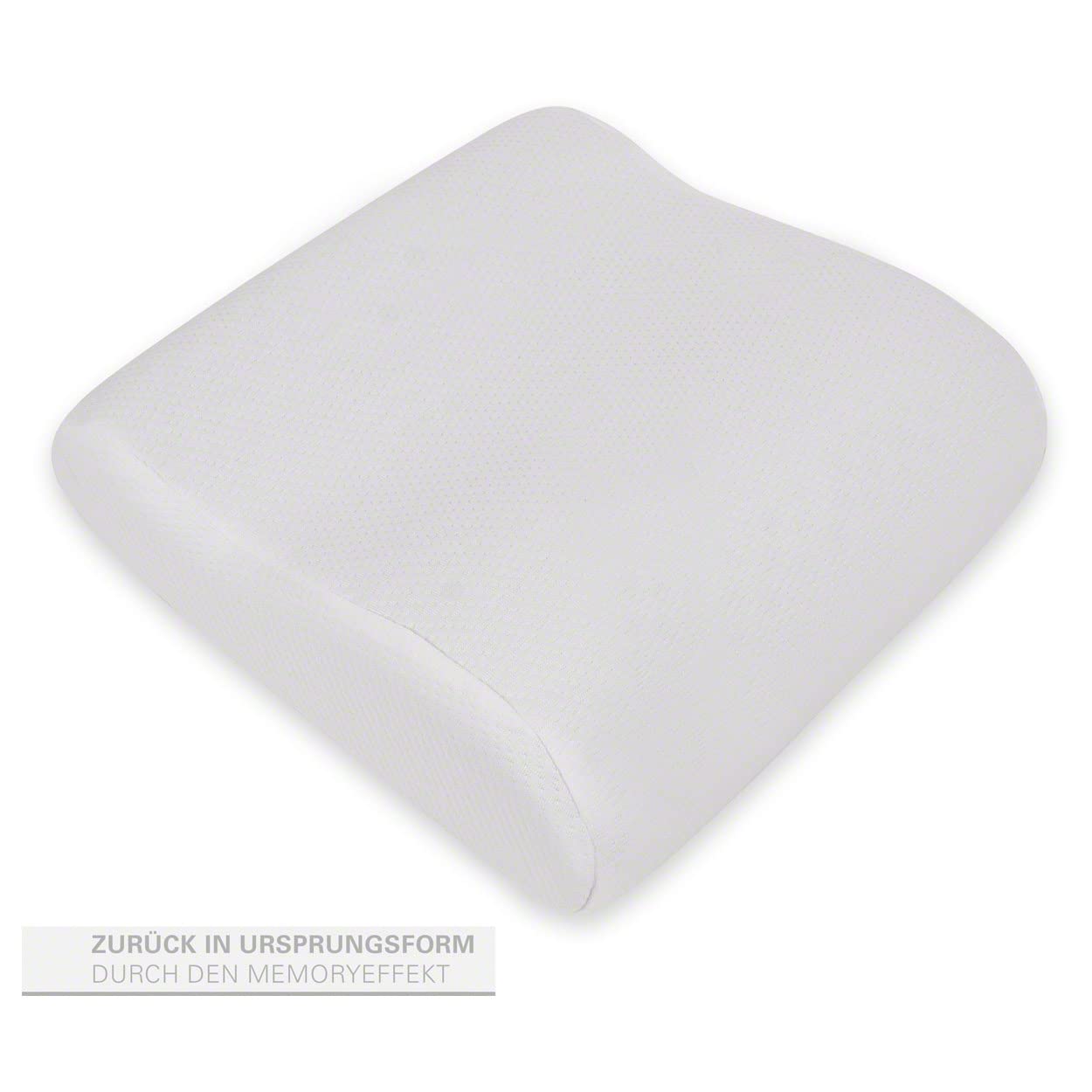 Sport-Tec Viscoline-Reisekopfkissen, Anatomische Form inkl. Beutel, weiß, LxBxH 34x33x13 cm
