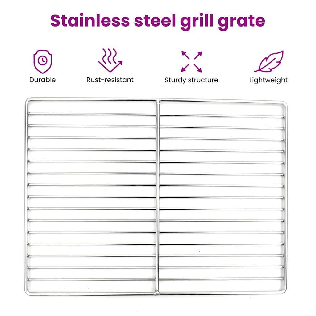 vidaXL Ruszt grillowy 47 x 32,5 cm Stal nierdzewna srebrny