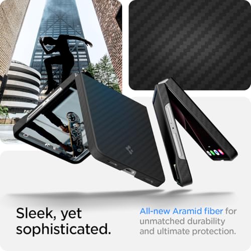Image of Spigen Air Skin Aramid for Samsung Galaxy Z Flip 7 Case, Galaxy Z Flip7 Back Cover (2025) - Aramid Fiber+PC｜Black