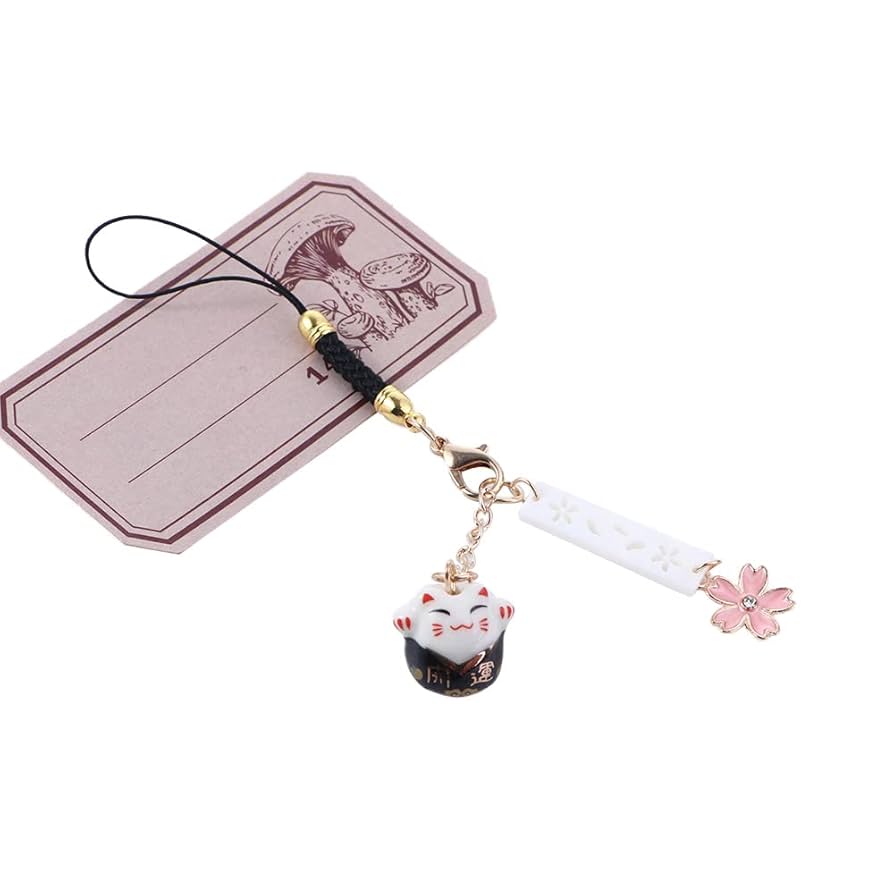 Amazon.com: Lucky Cat Pendant Phone Wrist Chain,Japanese