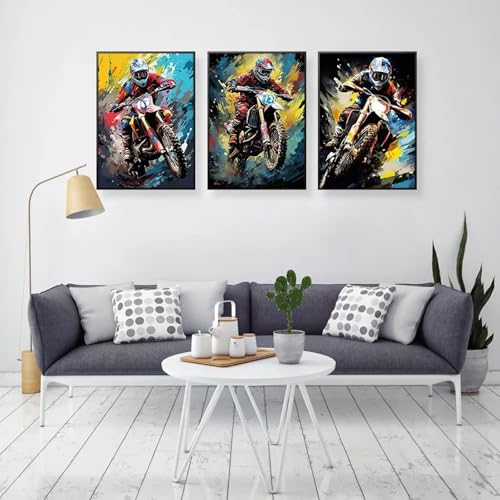 Affiche de moto aquarelle cool TONGYINLI décoration murale - 4