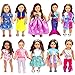 WONDOLL 18-inch Doll Clothes and Accessories - 10 Sets Compatible with 18-inch-Dolls Outfits Christmas Birthday Gift for Little Girls