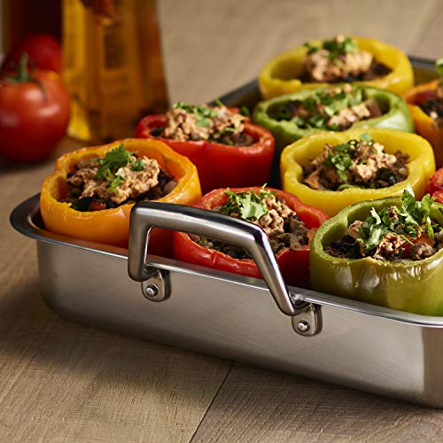 Tramontina 15-Inch Stainless Steel Roasting Pan with Rack, Turkey Roaster for Oven, Dishwasher Safe, Made in Brazil