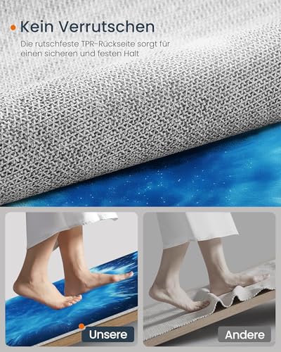 Tapis lavable antidérapant marine 120x180 géométrique pour une cuisine propre