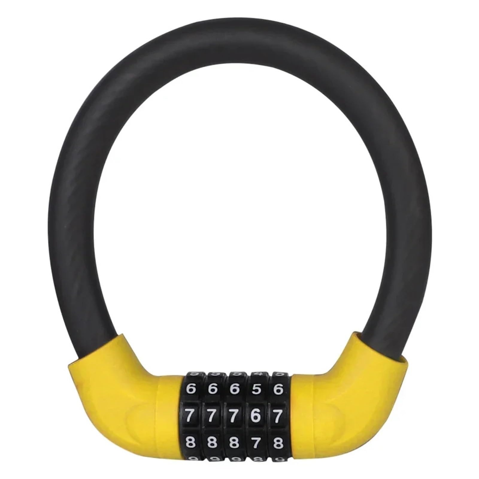 Chain Lock Lock 5-Digit Password Combination Universal Bicycle Safety Equipment Anti-Theft Accessories Motorcycle Handlebar Lock(Yellow 17.2x400mm)