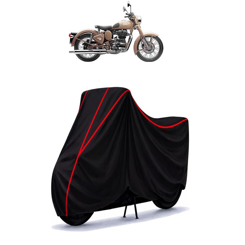 Image of Classic 350 Desert Storm Water Resistant Bike Cover for All Motorcycles & Rain | Heavy Duty Taffeta Fabric | UV Protection, Dustproof, Scratchproof | All Weather Two Wheeler Cover with Elastic Bottom