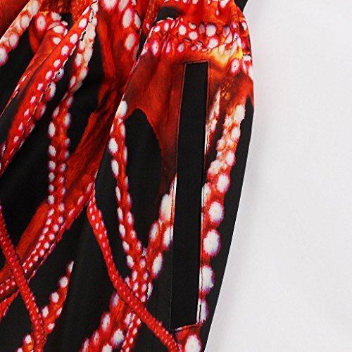 Saia plissada vintage evasê feminina com estampa digital de cintura alta da Homyl