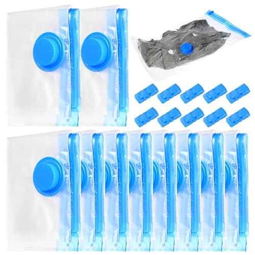 10 Stück Vakuumbeutel für Kleidung Reise Kompressionsbeutel, Vakuum Beutel, Vacuum Beutel, Vakuum Aufbewahrungsbeutel für Kissen Bettdecken, Koffer Vacuum Bags for Clothing Travel(30 x 50cm)