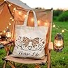 Bow Canvas Tote Bag for Women, Feminine Playful Stethoscope Flowers N/A Beige Washable Reusable Everyday Tote Bags Ideas for Family Friends Colleagues Reading Loves 13x15 Inch #1