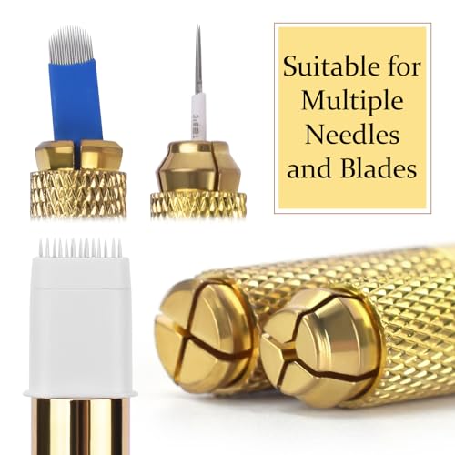 ATOMUS Microblading Kit Golden Complete Semi Permanent Pen kit Tool for Professional 2pcs Tattoo Eyebrow Manual Pen 18U 3RL Eyebrow Microblades Tattoo Supplies - Image 3