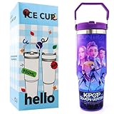 Demon Hunters 32oz Bottle Stainless Steel Drinking Bottle with Handle and Straw for Daily Hydration