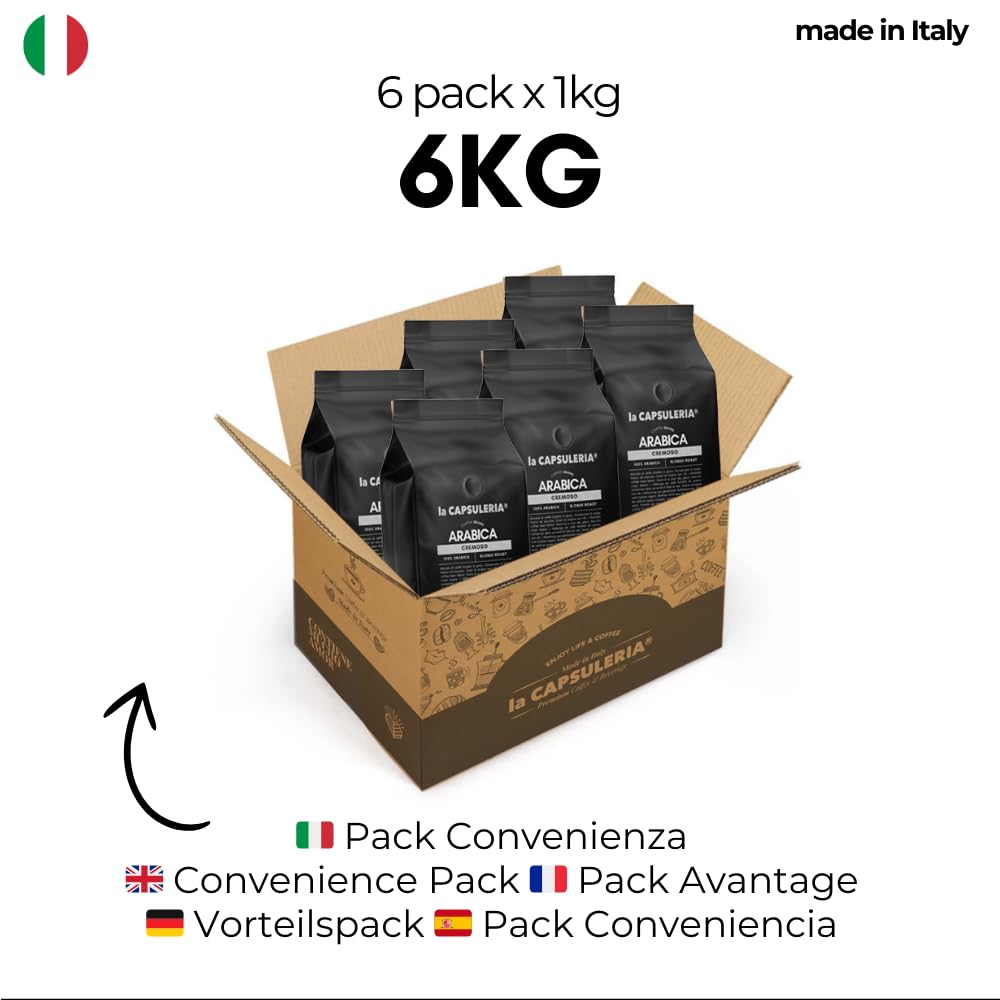 La Capsuleria - Kaffeebohnen ARABICA, 100% Arabica (6x 1kg Kaffeebohnen)