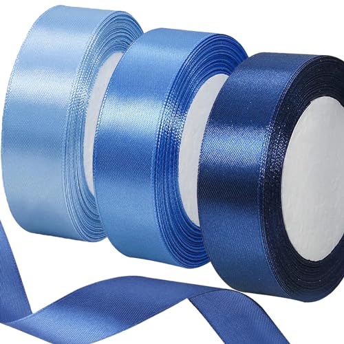 Winbest Geschenkband Blau 66M Breit 20mm - Schleifenband, Satinband Marineblau für Dekoration, Präsent, Kleid, Hochzeit und Geburtstag