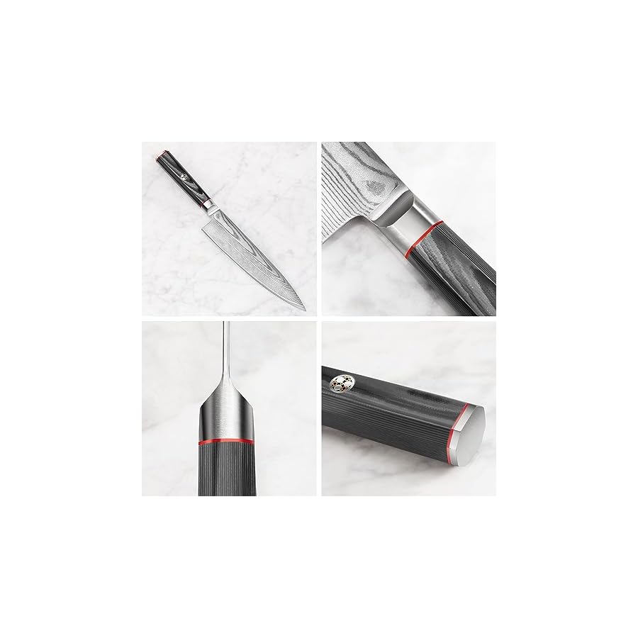 Cangshan YARI Series X-7 Damascus Steel Starter Knife Set With Ash Wood Box (3-Piece)