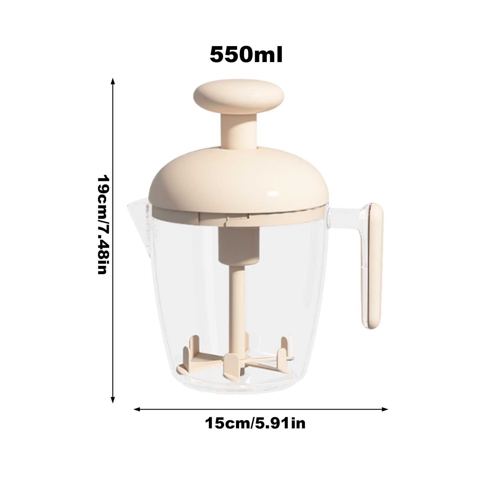 Tazza Mescolauova | Ad Azione Manuale Frullatore per Uova,550ml Preparazione Alimenti Frullatore, Utensile da Cucina per Bevande Crema Pastella Frullati Burro,Attrezzatura da Cucina Antigoccia