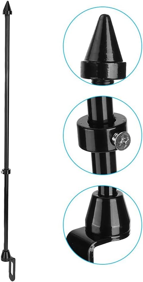 Universal Motorcycle Flagpole Mount, Rear Seat Luggage Rack Flag Pole Holder Accessory for Motorbike Scooter ATV