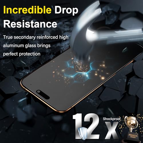 Image of YWXTW 2 Pack for iPhone 17 Pro Max Matte Privacy Screen Protector 6.9 Inch + 1 Set Camera Lens Protector, Anti Spy Anti Glare 17 Pro Max Tempered Glass Film, Anti Fingerprint, Bubble Free