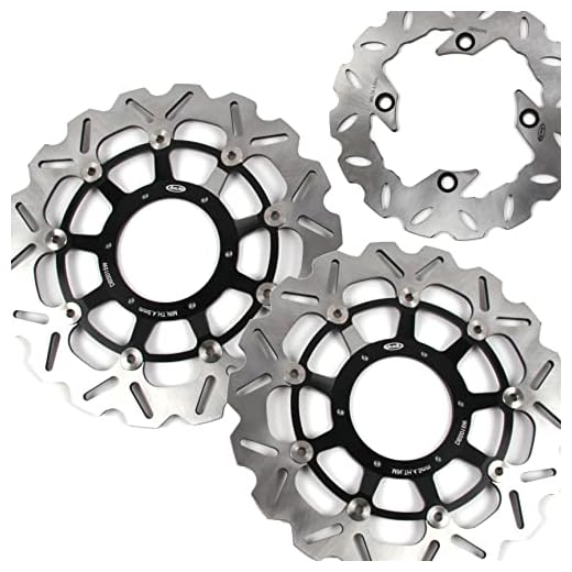 Floating Front and Rear Brake Discs Rotors Compatible with Honda CBR600RR Non ABS 2003-2020, CBR600RR ABS 2009-2015, CBR1000RR 2004-2005, Black