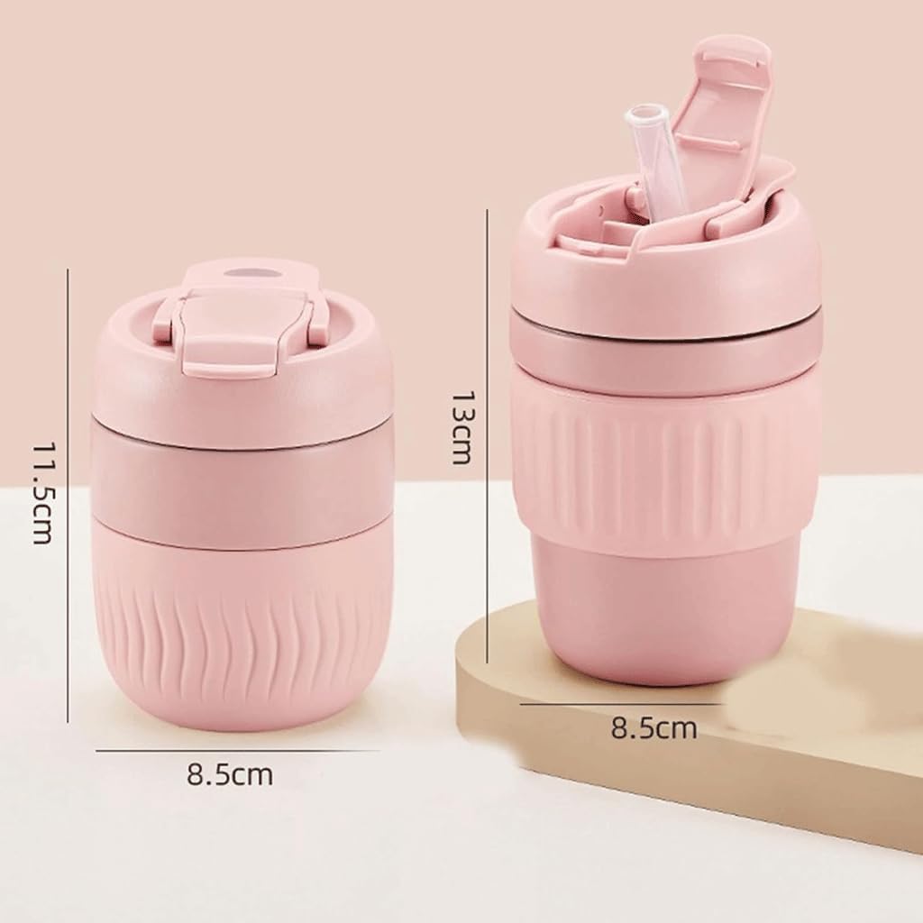 Vaso con pajita aislado al vacío de acero inoxidable 316