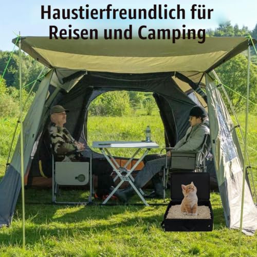Reise Katzenklo Portable mit Deckel, Faltbare Tragbare Katzentoilette