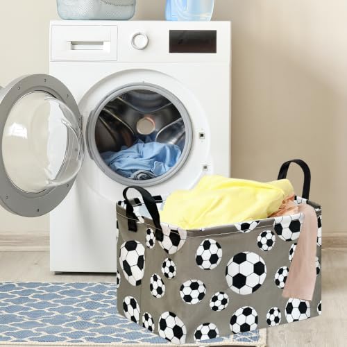 Image of Rectangular Soccer Basket Box Hamper Storage Basket Collapsible Organizer Bin Gift Shelf Baskets for Home and Kitchen Storage