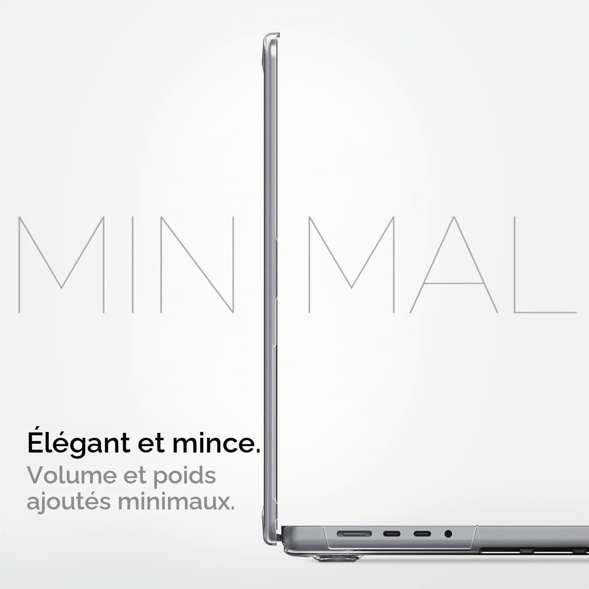 Spigen Thin Fit Coque Compatible avec MacBook Pro 14 Pouces M5/Pro/Max (2026), M4/M3/M2/M1/Pro/Max (2025-2021) Étui Rigide Transparent de Protection - Transparent