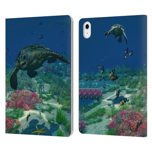 Carcasa de cuero premium para iPad Air 2020 Simone Gatterwe acabado tortugas marinas