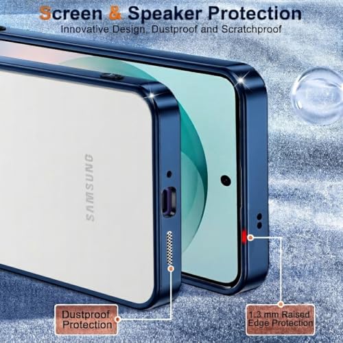 Image of VONZEE Clear Logo Electroplating Transparent Case for Samsung A17 5G, Magnetic Plating Electroplate TPU Cover, Individual Camera Protection for Each Lens -Blue