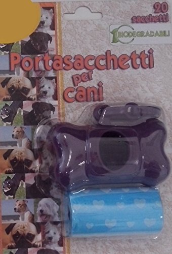 Portasacchetti igienici cani con 20 sacchetti