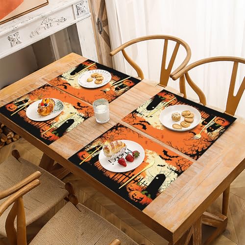 Sets de table lavables de décoration de tables pour des fêtes propres et colorées