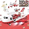 519gdmzovvl - Dwi Dowellin Airplane Toy with Fire Truck Cars and Play Mat,Plane with Lights and Sounds for 3 + Years Old Boys and Girls