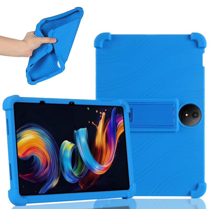 Étui TCL Nxtpaper 11 Plus 11,5 pouces en silicone bleu avec support réglable