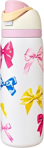 Stainless Steel Flip-Top Water Bottle With Colourful Design