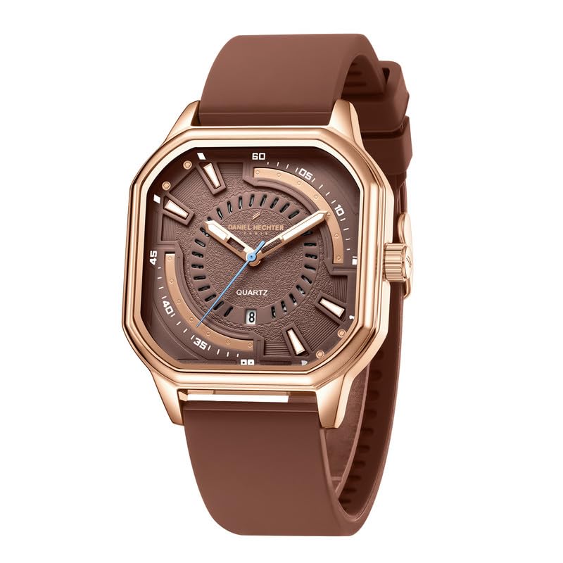 Image of Daniel Hechter Paris Rivoli Collection Modern Analog Watch for Men with Octagon Dial and Silicon Band-DHM1003