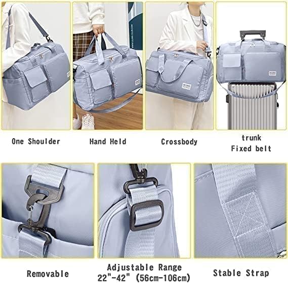 Image of MIKAELSTER Travel Duffel Bag with Shoes Compartment Sports Gym Bag with Dry Wet Separated Pocket for Men and Women, Overnight Bag Weekender Bag Training Handbag