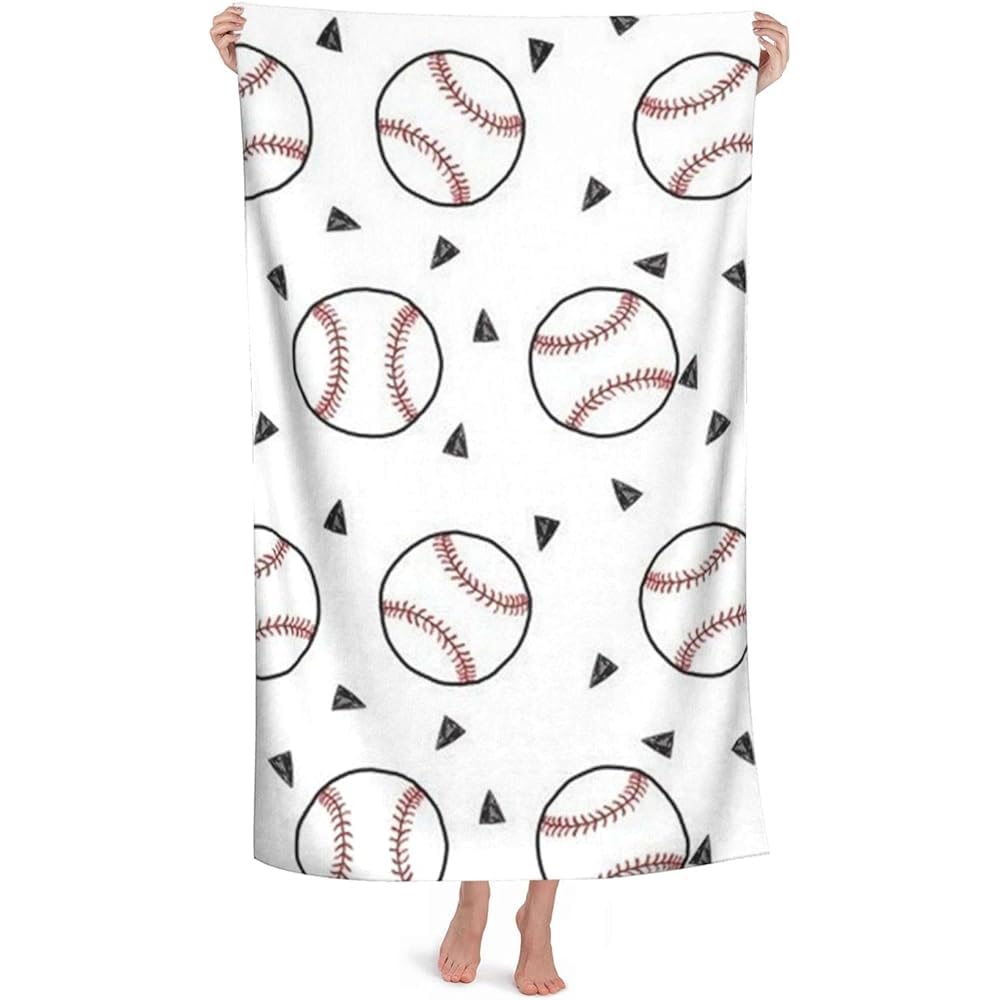 LSRCPD Baseball Sports American Beach Towel Highly Absorbent Microfiber Beach Blanket Soft Bath Towels 80 x 130 cm