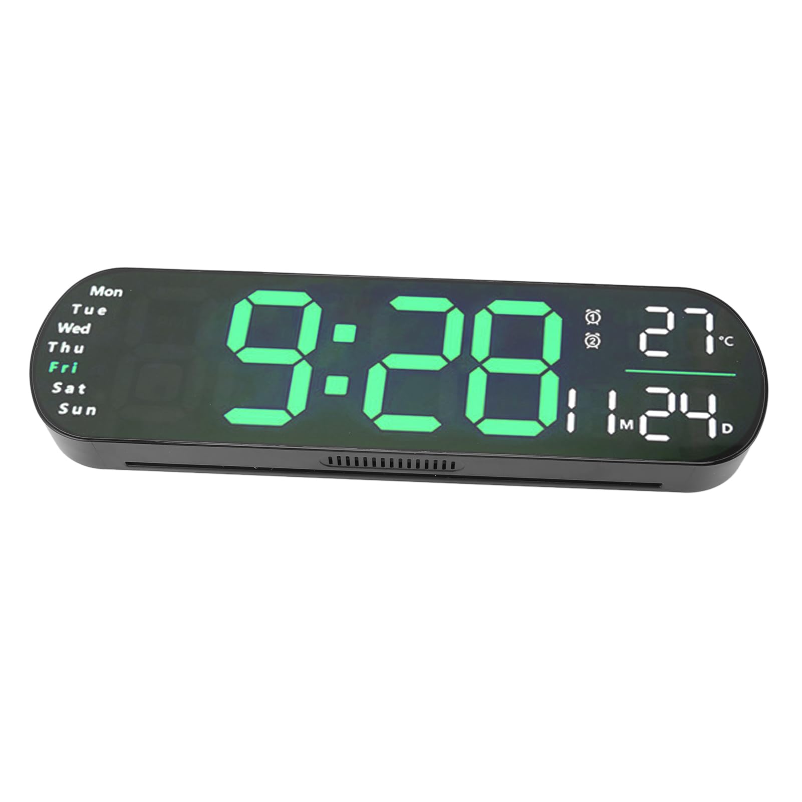 Cyfrowy Zegar ścienny, 13.78 Cala Wyświetlacz LED (GREEN)