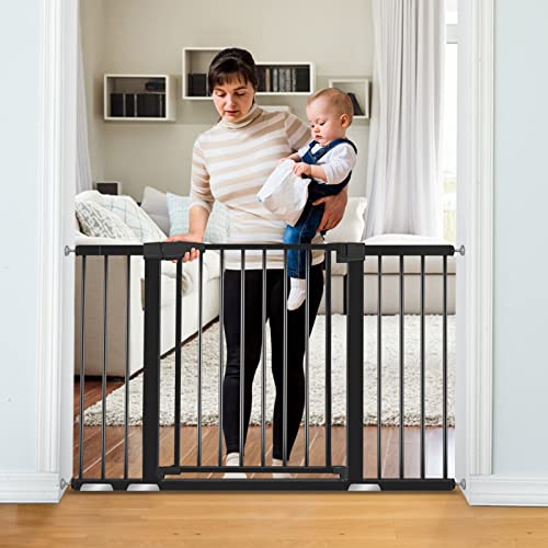 Image of Derson 29.93"-51.5" Extra Wide Baby Gate for Stairs and Doorways, Auto-Close Safety Dog Gates for The House, Easy Walk Thru Baby Child Gate for Kids and Pets