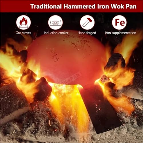 Sartén Wok de Hierro Natural 30cm Sin Recubrimiento miniatura 2