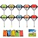 FUNVCE 10 Stück Fallschirm Spielzeug Kinder, Fallschirmspringer Hand werfen Fallschirm Outdoor Flugspielzeug Geschenk für Kinder, Wurf Parachute Spiele für Draußen